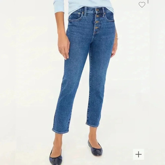 J Crew Jeans Essential Straight All Day Stretch Crop Pants NWT Size 24 Denim - Picture 1 of 11